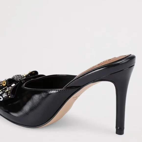 NWOT - Kurt Geiger London Leather Belgravia Stud Bow Helled Mules - Size 8.5 - Picture 3 of 3